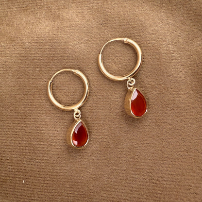 14k Gold Vermeil Carnelian Earrings