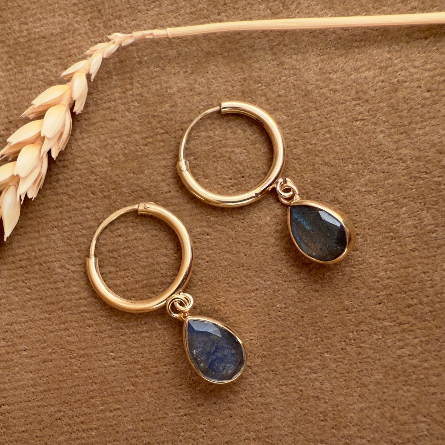 14k Gold Vermeil Labradorite Earrings