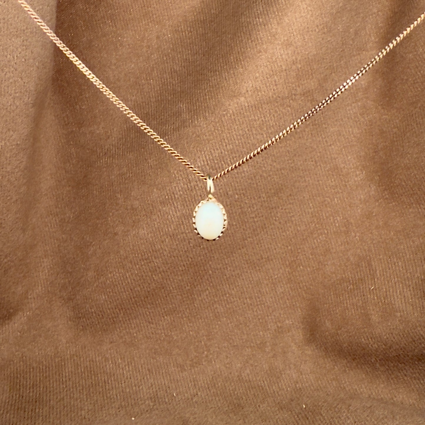 14k Gold Vermeil White Opal Necklace - Limited Edition