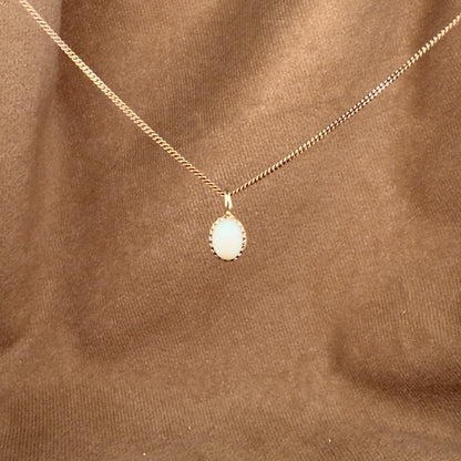 14k Gold Vermeil White Opal Necklace - Limited Edition