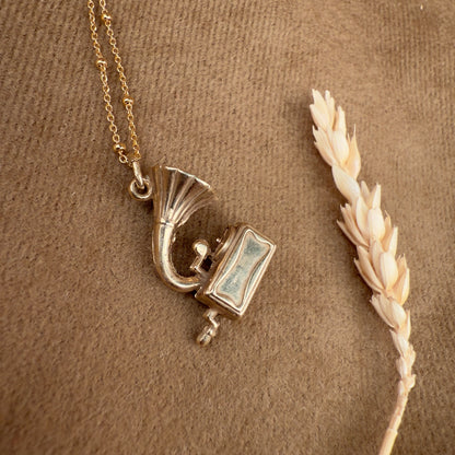 14k Gold Vermeil Record Player Necklace - Limited Edition