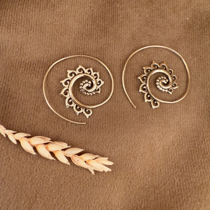 14k Gold Vermeil Spiral Earrings