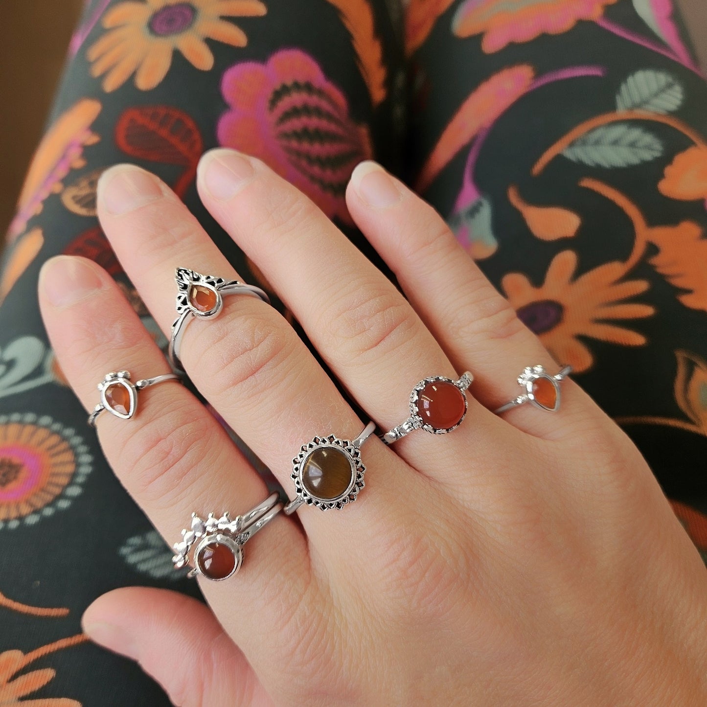 Sterling Silver Enchanting Ring Carnelian