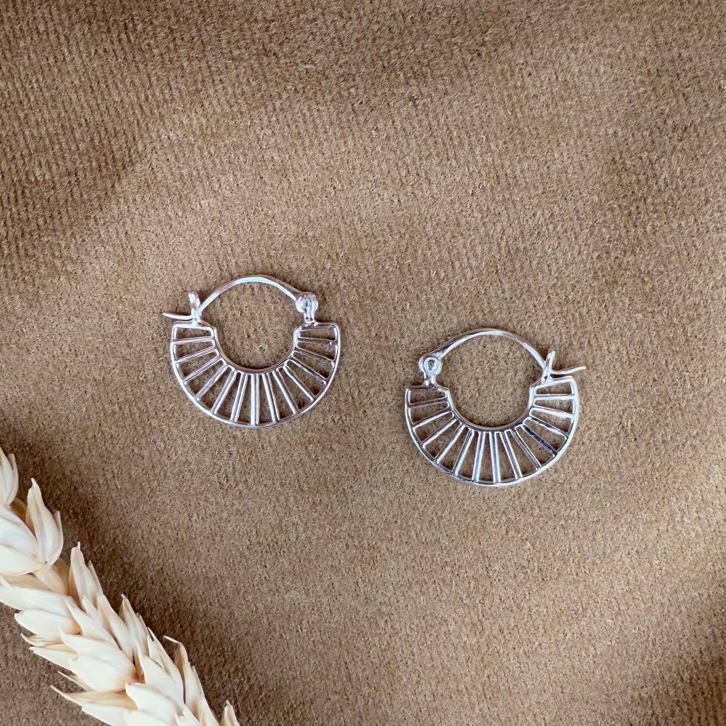 Sterling Silver Tiny Wheel Earrings