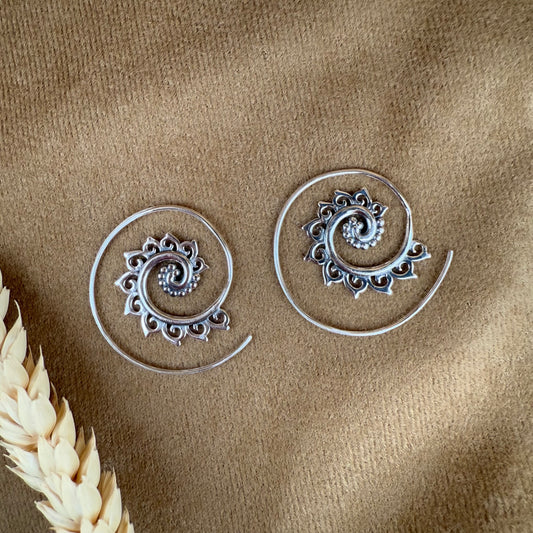 Sterling Silver Spiral Earrings