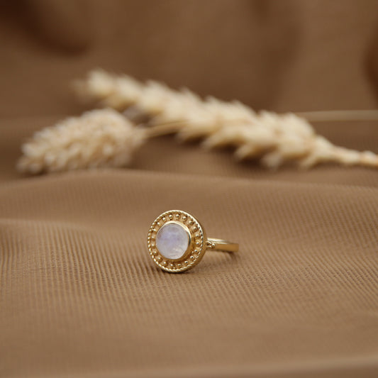 14K Gold Vermeil Aphrodite Ring – Moonstone