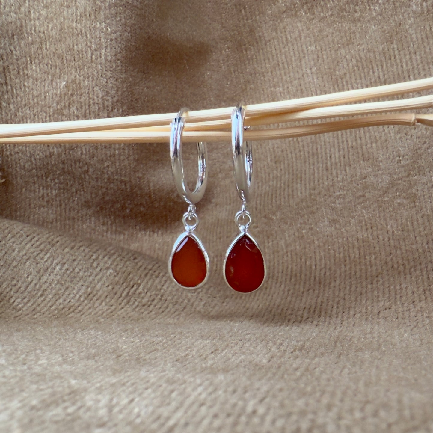 Sterling Silver Carnelian Earrings