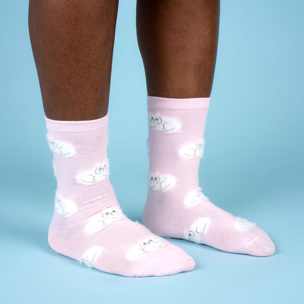 Fluffy Cat Socks Pink