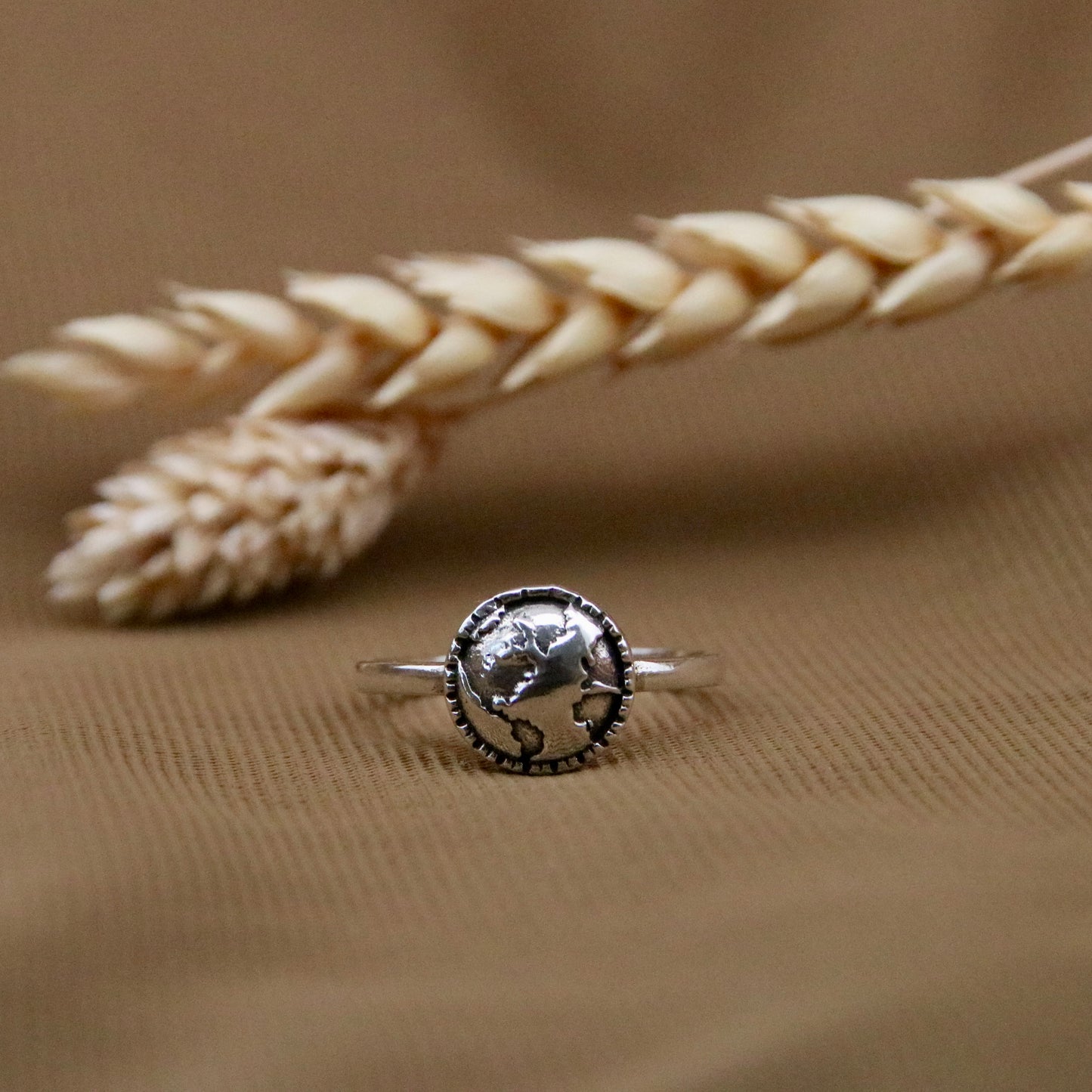 Sterling Silver Globe Ring