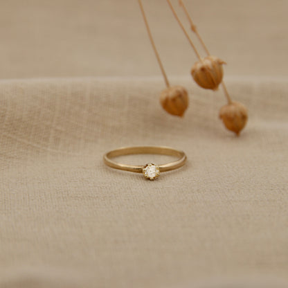 Classic Love Ring - Diamant - 14k Geelgoud
