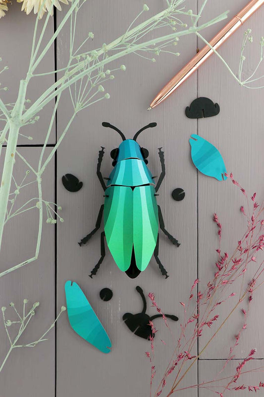 Paper Jewel Beetle - Blue Green