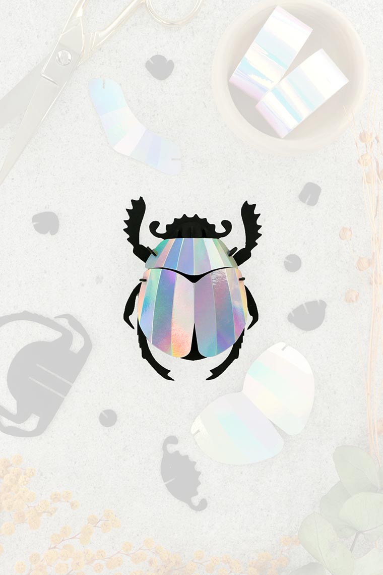 Paper Scarab Beetle - Rainbow Mirror