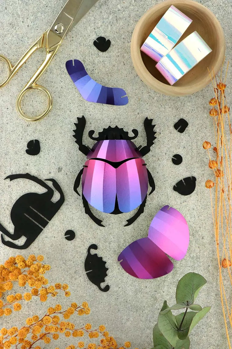 Paper Scarab Beetle - Purple