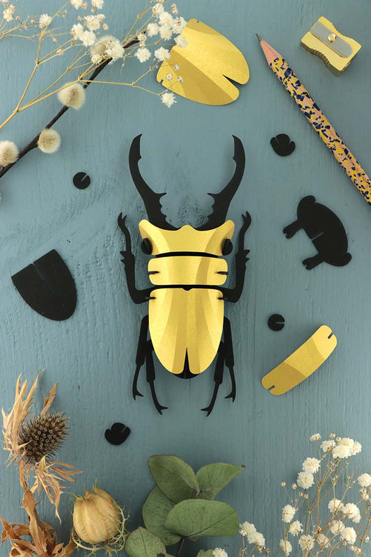 Paper Stag Beetle - Gold
