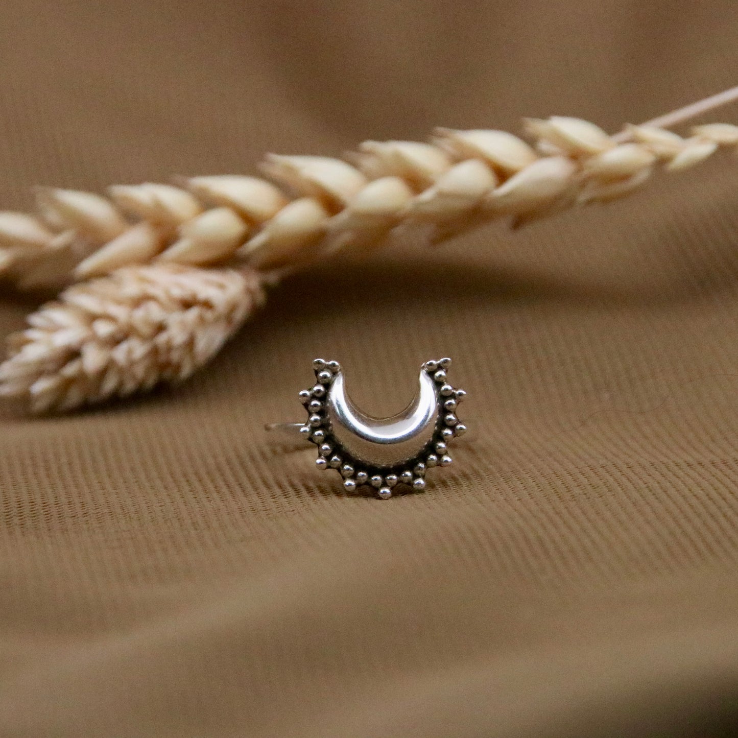 Sterling Silver Moon Ring