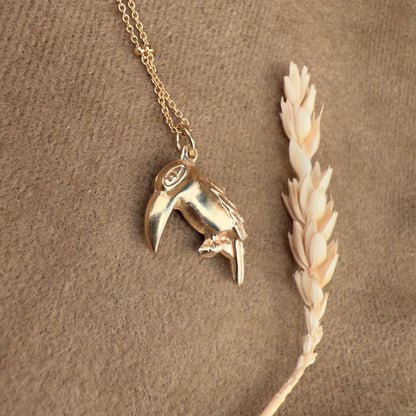 14k Gold Vermeil Tucan Necklace - Limited Edition