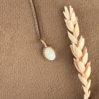 14k Gold Vermeil White Opal Necklace - Limited Edition