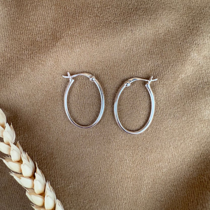 Sterling Silver Oval Earrings