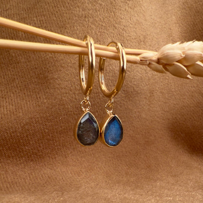 14k Gold Vermeil Labradorite Earrings