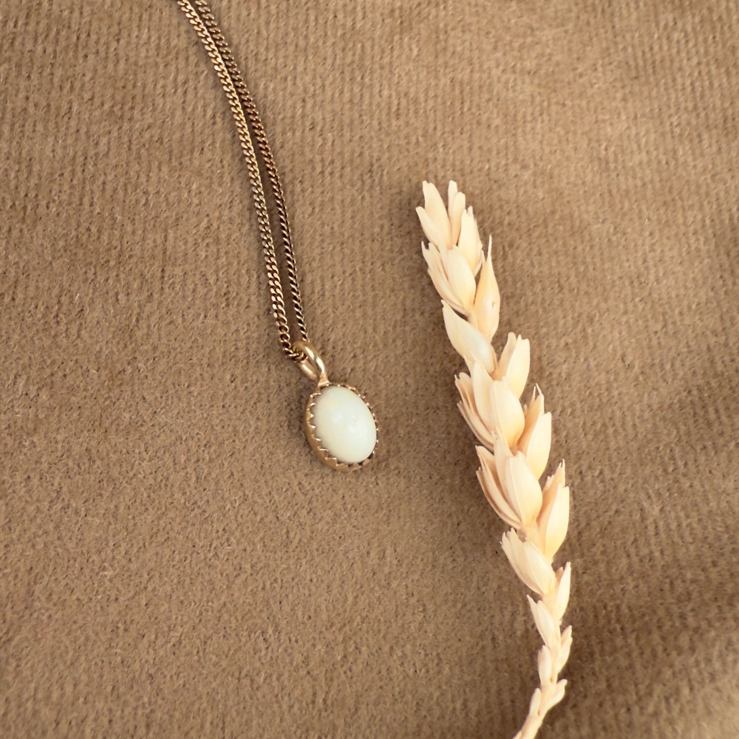 14k Gold Vermeil White Opal Necklace - Limited Edition