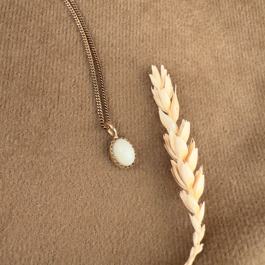 14k Gold Vermeil White Opal Necklace - Limited Edition