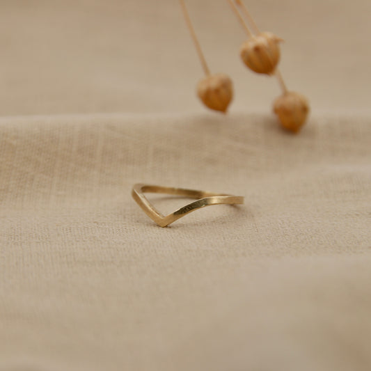 Vierkante Wishbone Ring - 1.5 mm - 14k Geelgoud