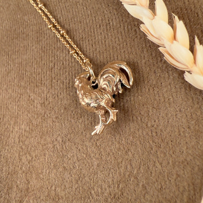 14k Gold Vermeil Rooster Necklace - Limited Edition