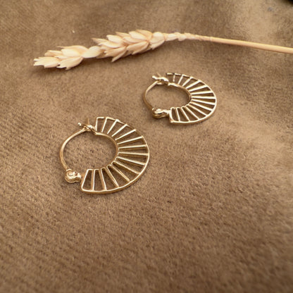 14k Gold Vermeil Tiny Wheel Earrings