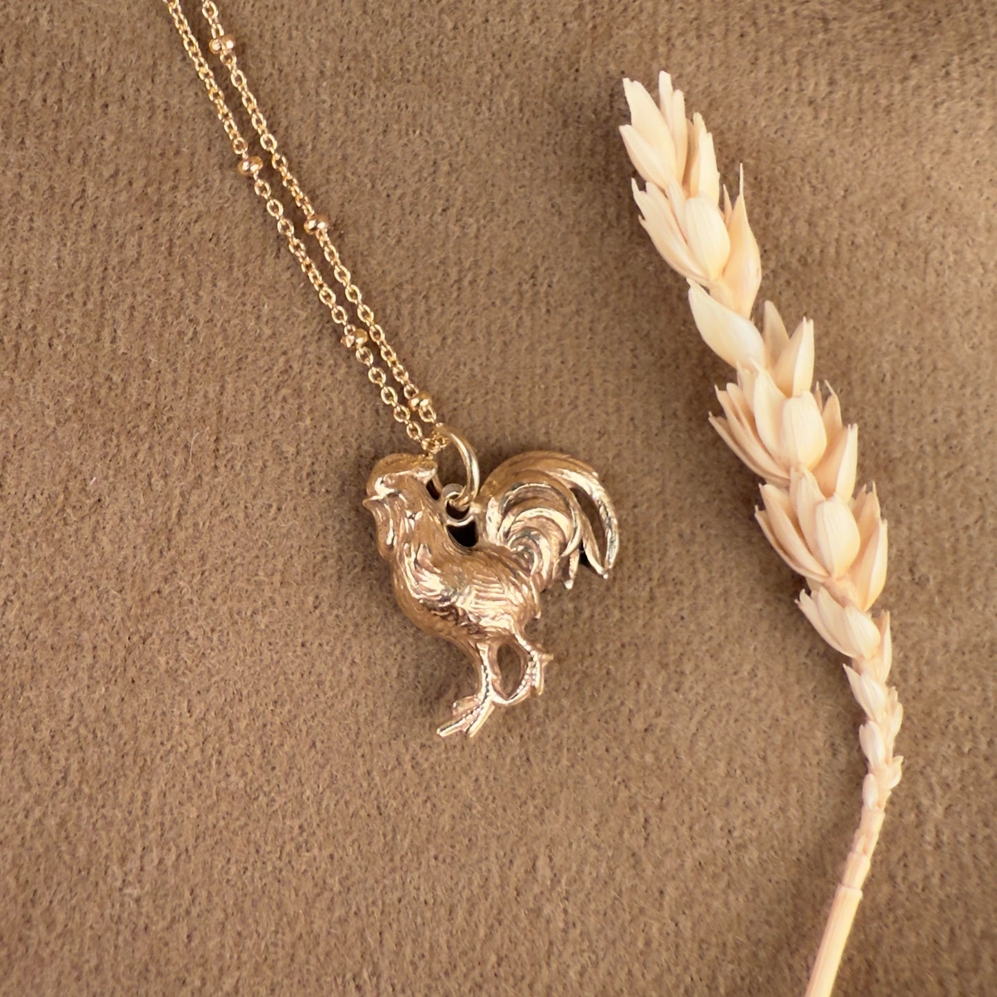 14k Gold Vermeil Rooster Necklace - Limited Edition