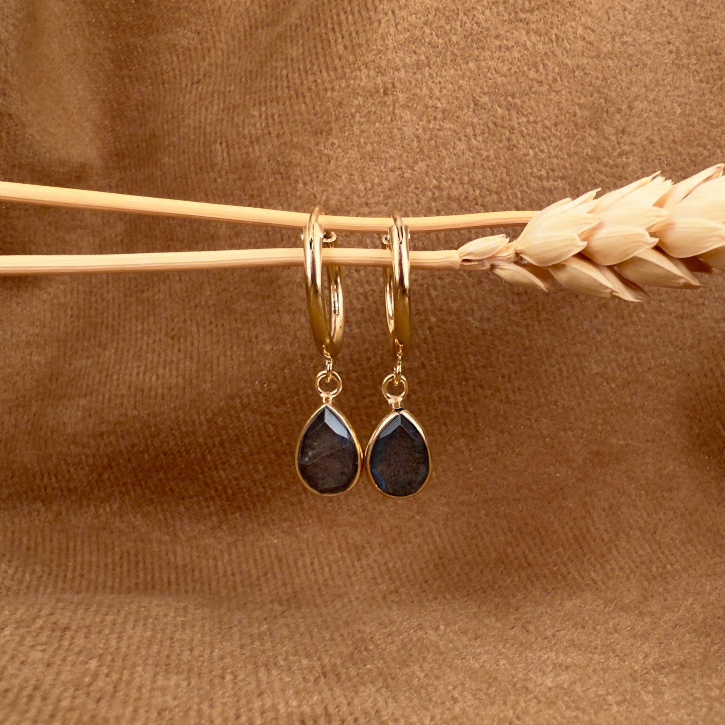 14k Gold Vermeil Labradorite Earrings