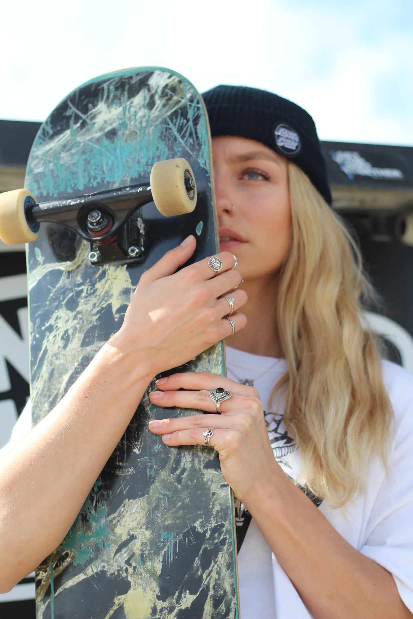 Sterling Silver Ethnic Ring Black Onyx