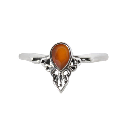 Sterling Silver Majestic Curves Ring – Carnelian
