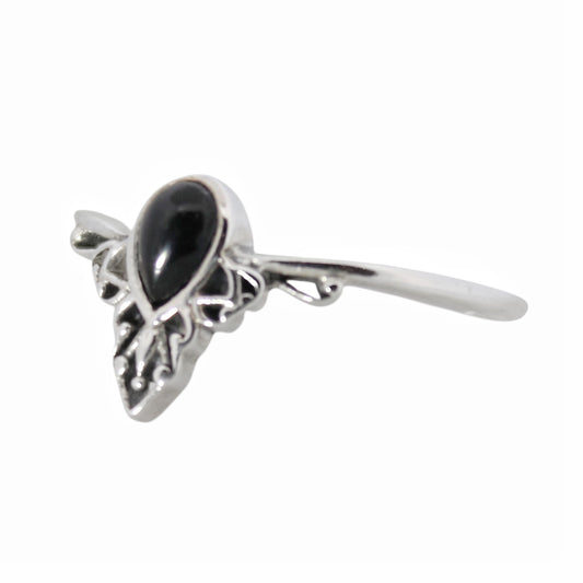Sterling Silver Majestic Curves Ring – Black Onyx