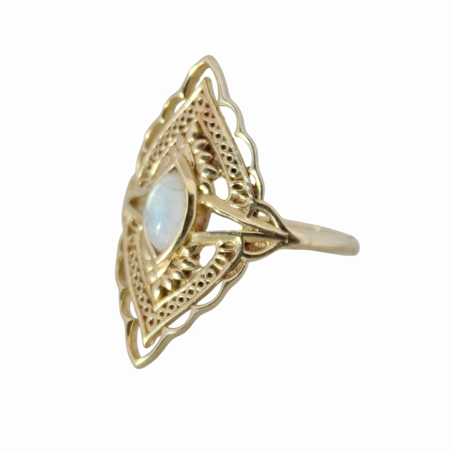 14K Gold Vermeil Radiant Blossom Ring Moonstone