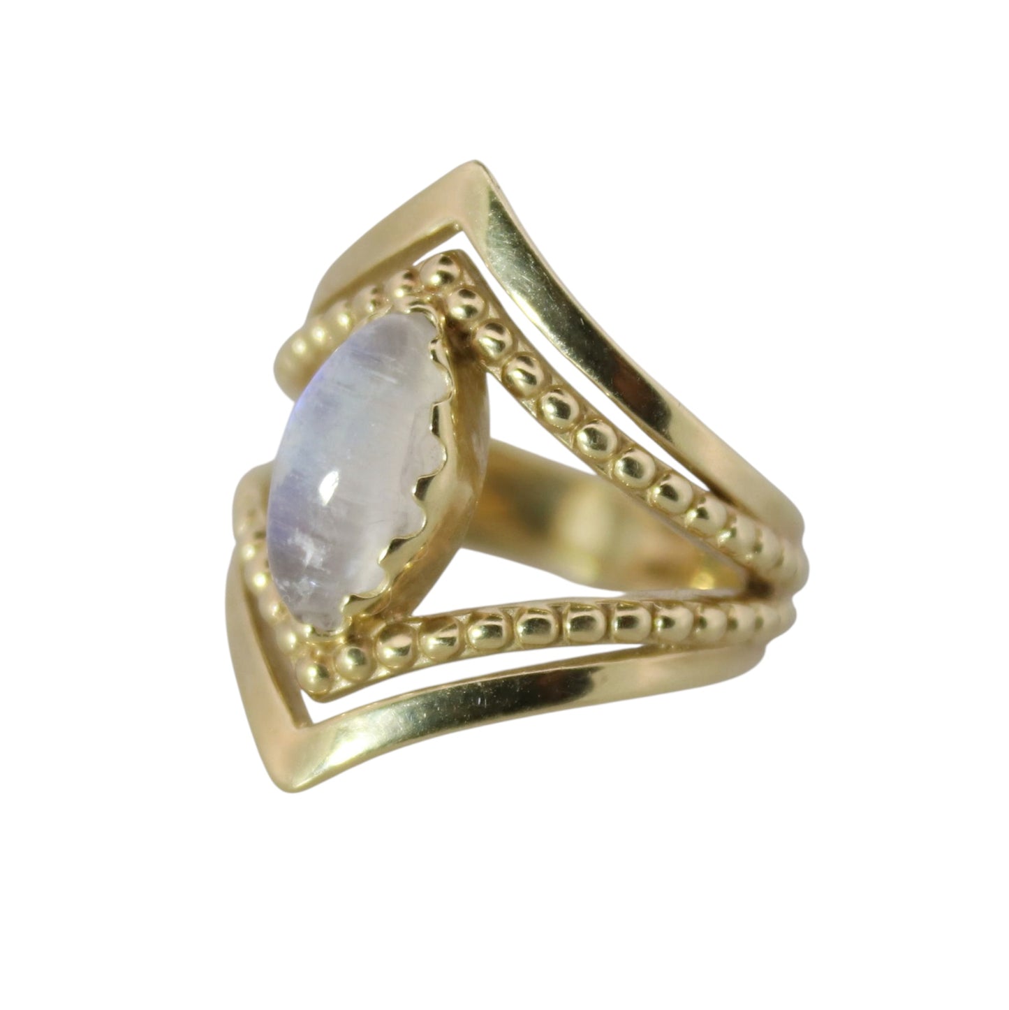 14K Gold Vermeil Kiss by the Moon Ring Moonstone