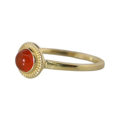 14K Gold Vermeil Charm Ring Carnelian