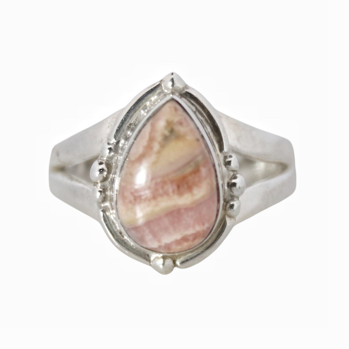Sterling Silver Bohemian Sugar Ring - Rhodochrosite