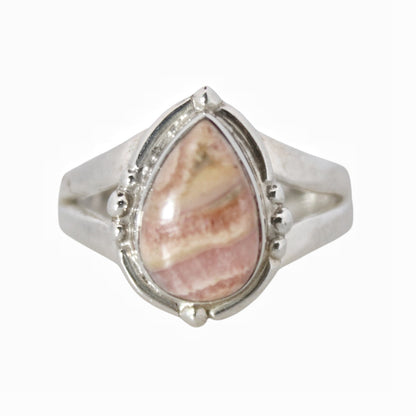 Sterling Silver Bohemian Sugar Ring - Rhodochrosite