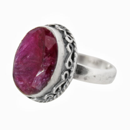 Sterling Silver Lady in Red Ring - Ruby Quartz