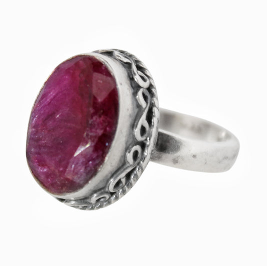 Sterling Silver Lady in Red Ring - Ruby Quartz