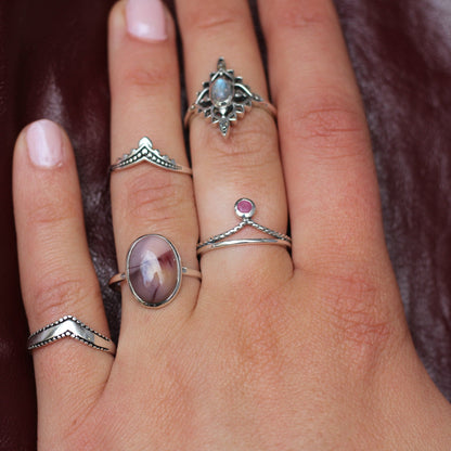 Sterling Silver Oval Mookaite Ring - 17 mm (2)