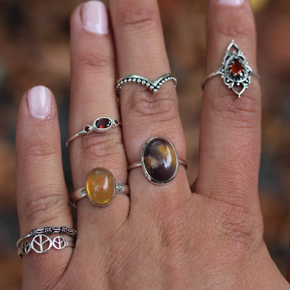 Sterling Silver Oval Mookaite Ring - 17 mm