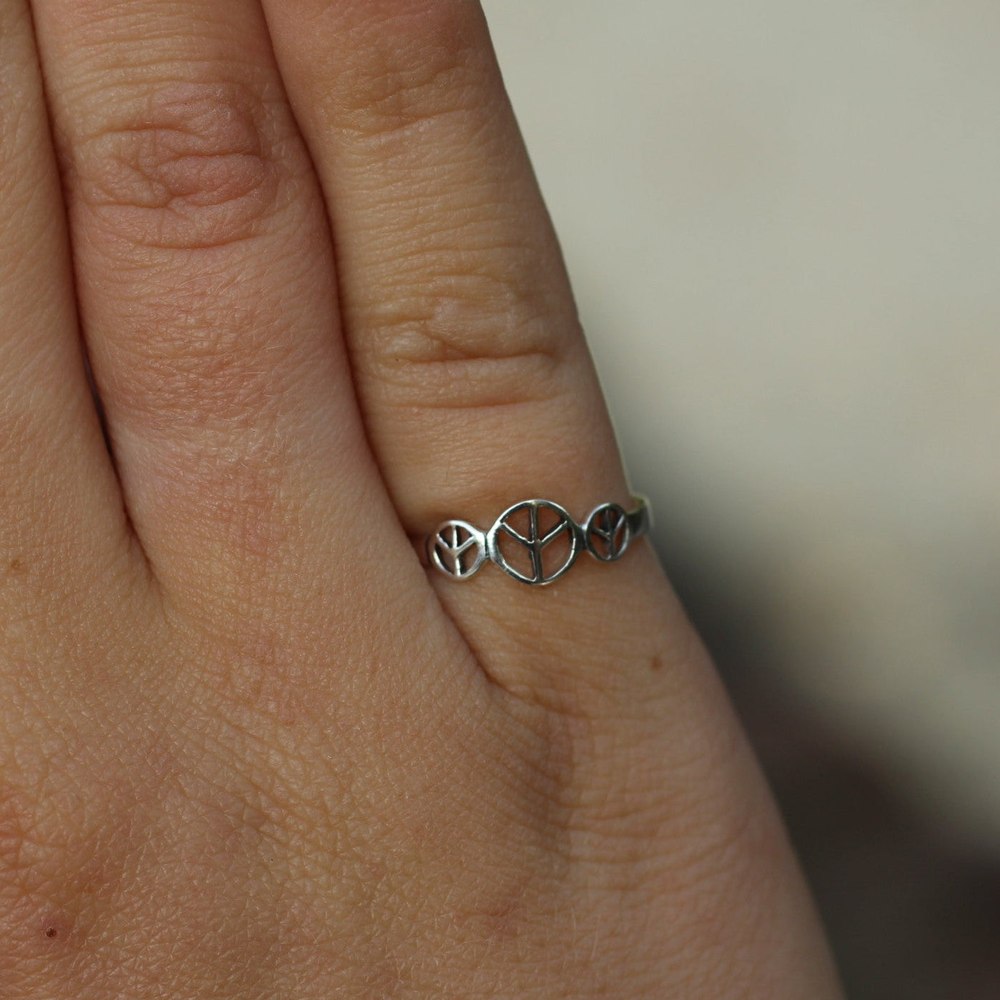 Sterling Silver Triple Peace Ring
