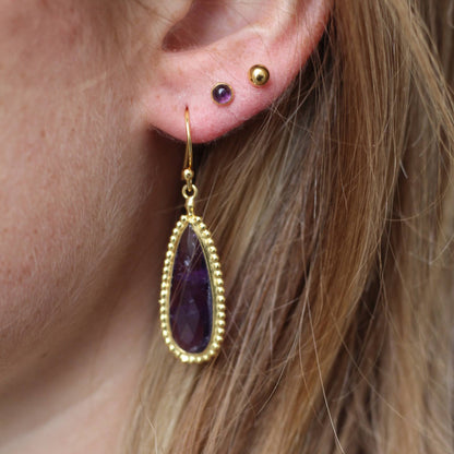 14k Gold Vermeil Gala Earrings Amethyst