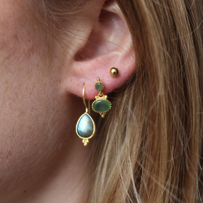 14k Gold Vermeil Chrysoprase Party Studs
