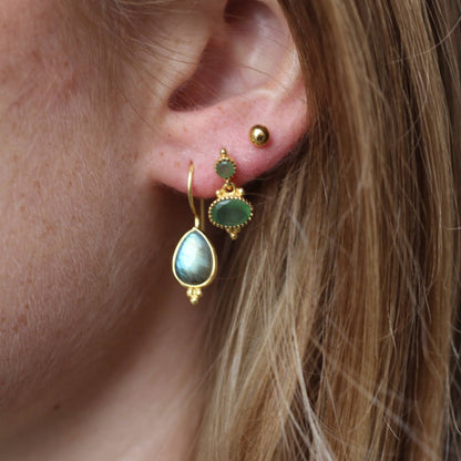 14k Gold Vermeil Rain Drop Labradorite Earrings