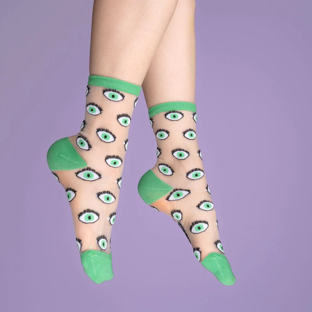 Eye Sheer Socks - Green