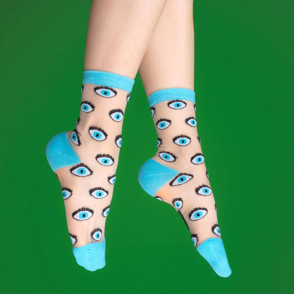 Eye Sheer Socks - Blue