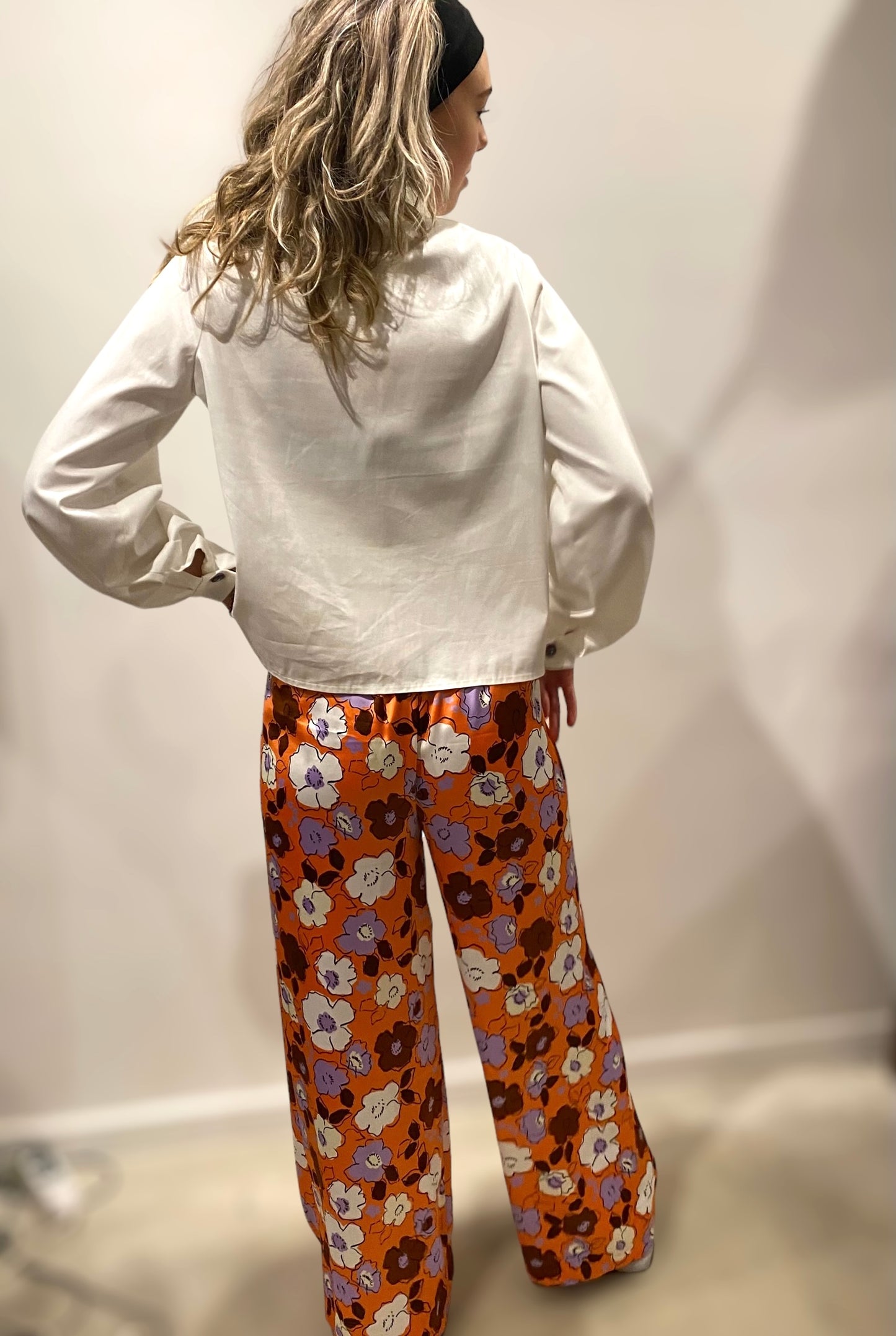 Wide Pants - Polkadot Flower