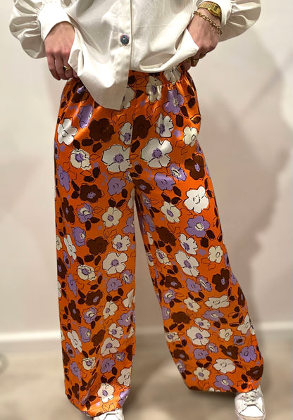 Wide Pants - Polkadot Flower